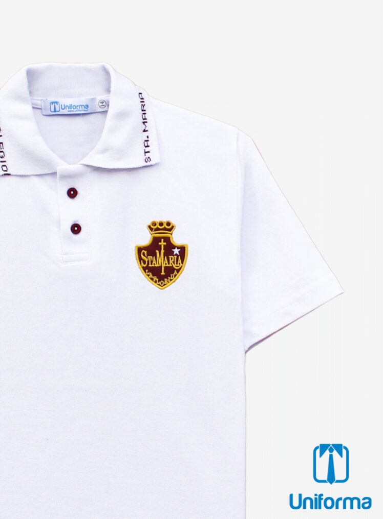 Polera manga corta uniforme Colegio Santa Maria