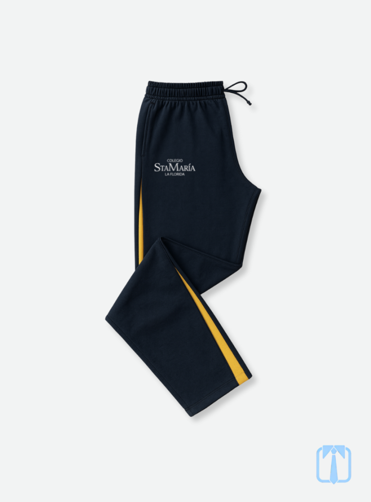 Pantalón buzo algodón (nuevo diseño) deporte colegio Santa Maria